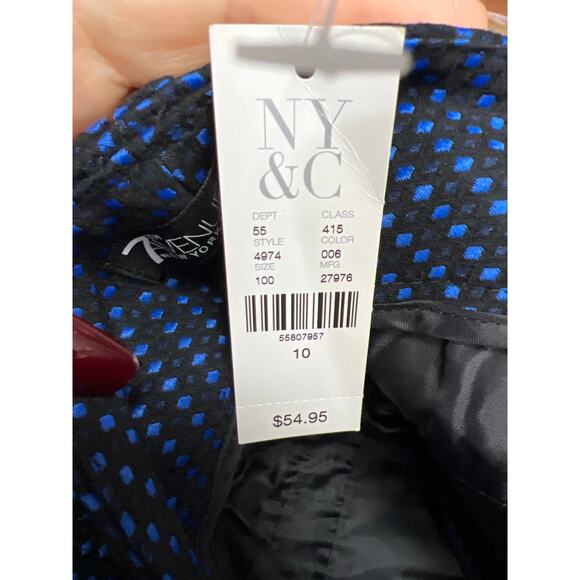 NY & Company Womens 7th Ave Design Studio Blue Black Slim Fit Dress Pants Sz 10 - Picture 7 of 9
